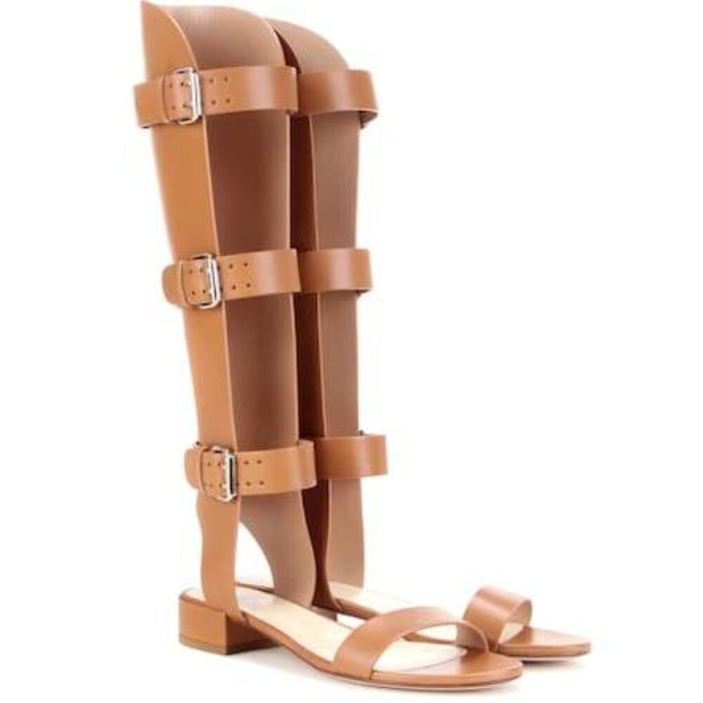 Francesco Russo Leather Gladiator Sandals Size 41
